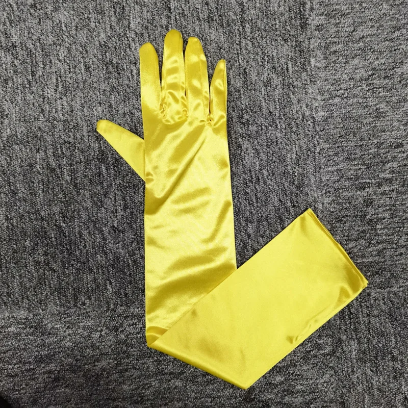 Women Multicolor 55CM Long Satin Ceremonial Gloves Elegant Retro Party Prom Cosplay Bridal Wedding Dress Fashion Accessories