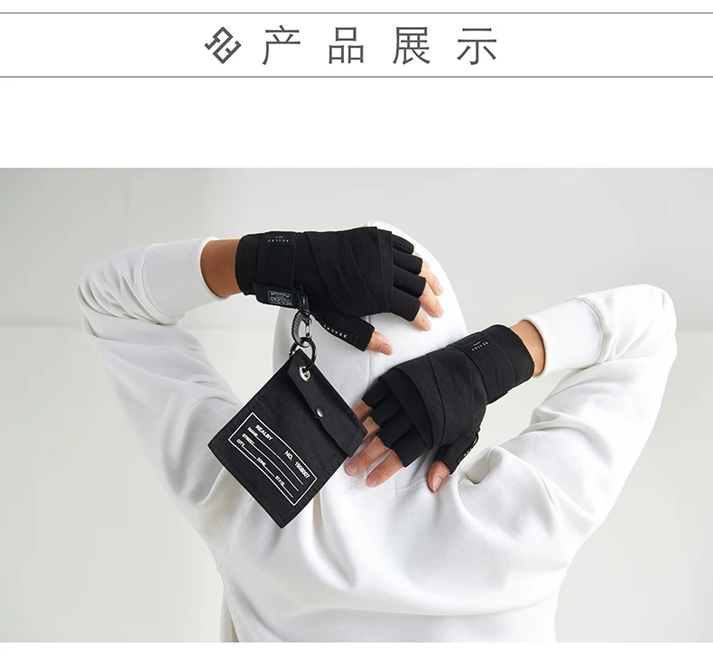 2024 Tactical Techwear Fingerless Gloves Men Sport Fitness Boxing Cycling Wrist Band Gloves Guantes Mujer
