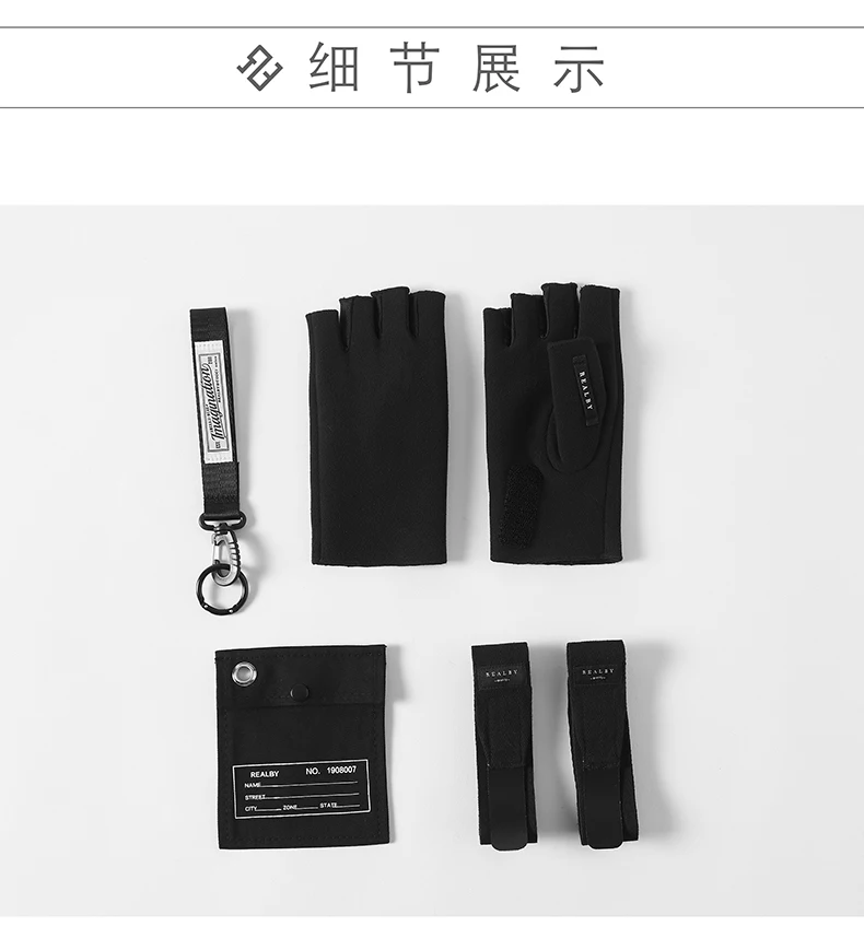 2024 Tactical Techwear Fingerless Gloves Men Sport Fitness Boxing Cycling Wrist Band Gloves Guantes Mujer