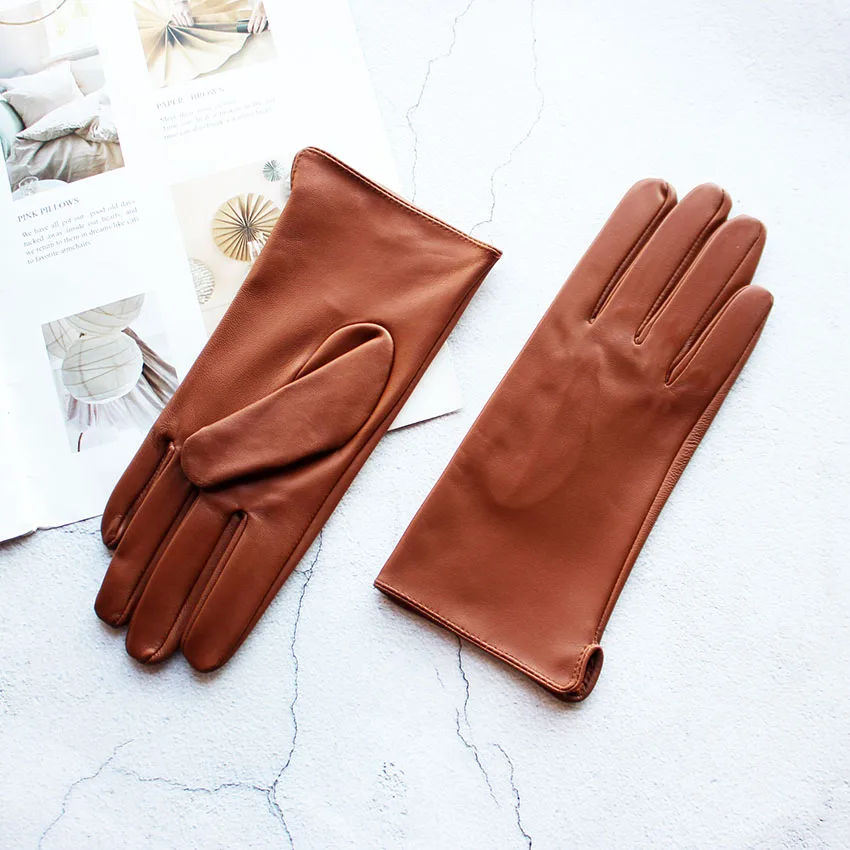 Summer Driving Sheepskin Gloves for Women Touch Screen Color Genuine Leather Fashionable and Simple Motorcycle Riding Gloves
