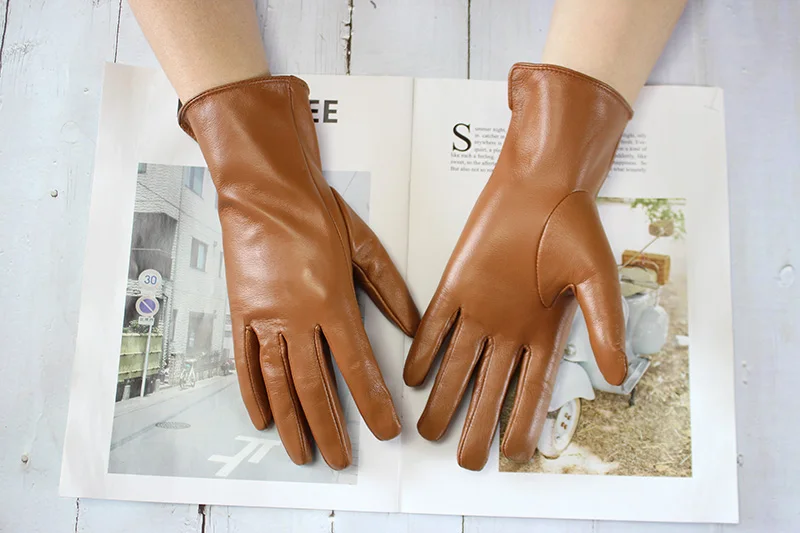 Summer Driving Sheepskin Gloves for Women Touch Screen Color Genuine Leather Fashionable and Simple Motorcycle Riding Gloves