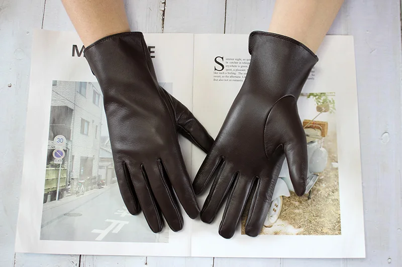 Summer Driving Sheepskin Gloves for Women Touch Screen Color Genuine Leather Fashionable and Simple Motorcycle Riding Gloves