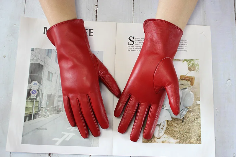 Summer Driving Sheepskin Gloves for Women Touch Screen Color Genuine Leather Fashionable and Simple Motorcycle Riding Gloves