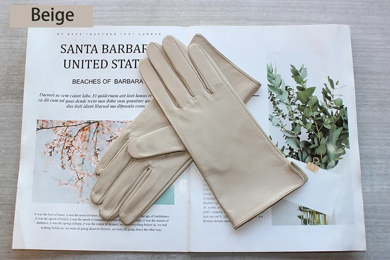 Summer Driving Sheepskin Gloves for Women Touch Screen Color Genuine Leather Fashionable and Simple Motorcycle Riding Gloves
