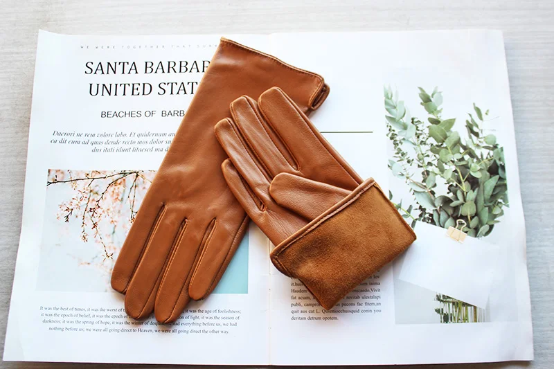 Summer Driving Sheepskin Gloves for Women Touch Screen Color Genuine Leather Fashionable and Simple Motorcycle Riding Gloves