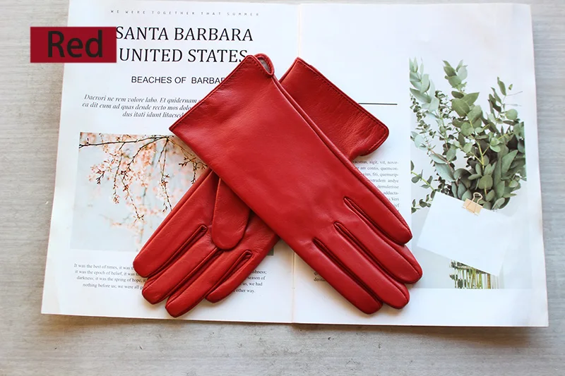 Summer Driving Sheepskin Gloves for Women Touch Screen Color Genuine Leather Fashionable and Simple Motorcycle Riding Gloves