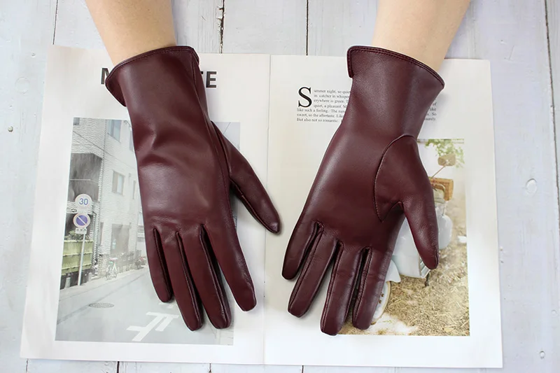 Summer Driving Sheepskin Gloves for Women Touch Screen Color Genuine Leather Fashionable and Simple Motorcycle Riding Gloves