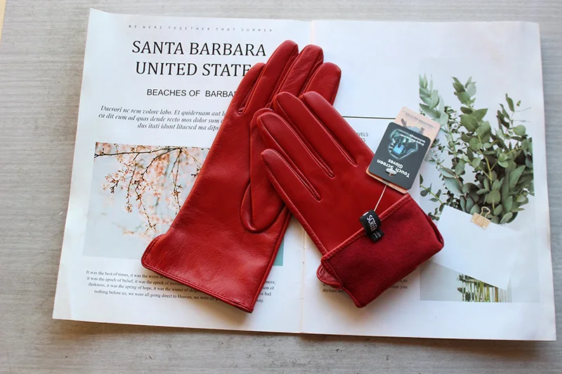 Summer Driving Sheepskin Gloves for Women Touch Screen Color Genuine Leather Fashionable and Simple Motorcycle Riding Gloves