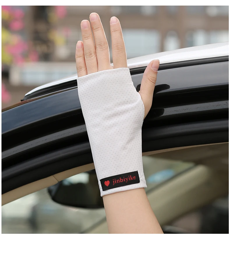 Half Finger Sunscreen Gloves for Men Sports Fitness Thin Breathable Outdoor Women Driving Riding Non-Slip High Elastic 1 Pair