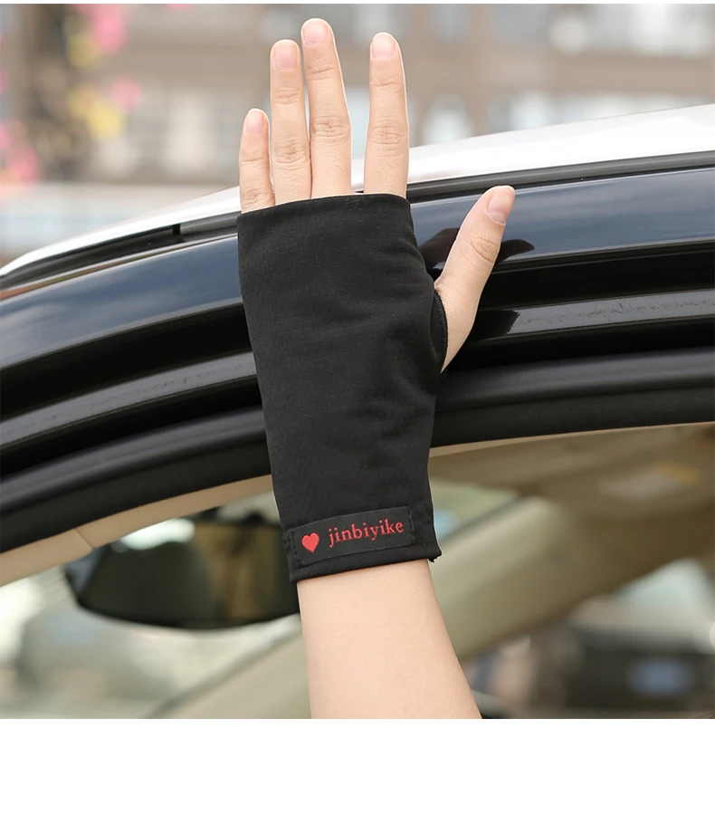 Half Finger Sunscreen Gloves for Men Sports Fitness Thin Breathable Outdoor Women Driving Riding Non-Slip High Elastic 1 Pair