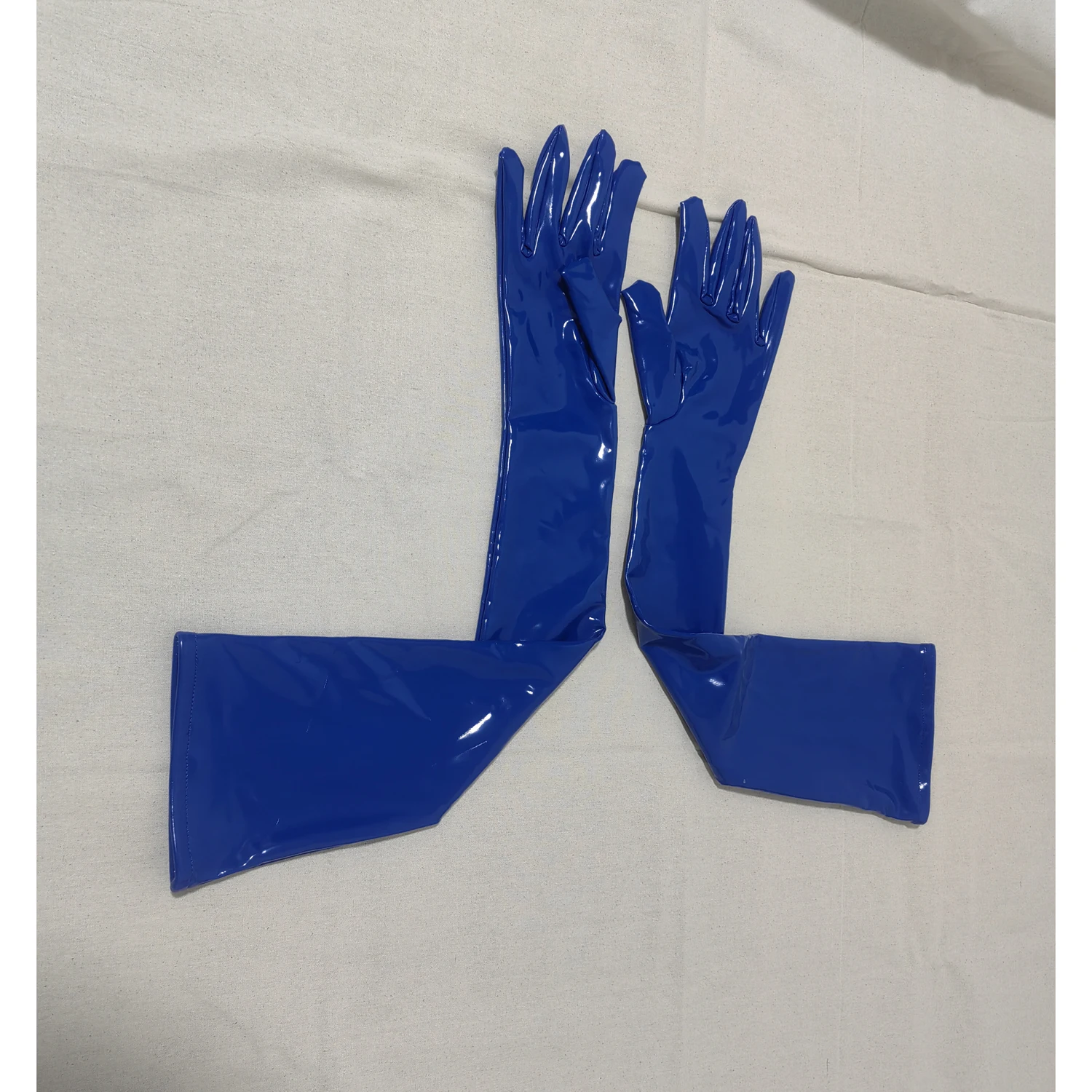 S-XXL Anti Slip Wet Look PVC Long Hand Gloves Shiny PU Leather Guantes Cosplay Performance Mitten Eldiven Mitts Luvas Handschuhe