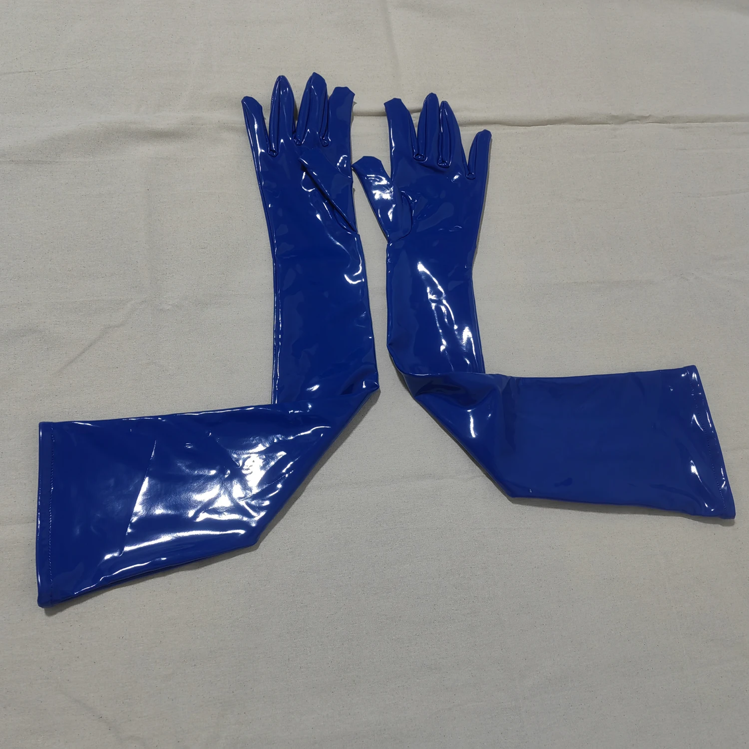 S-XXL Anti Slip Wet Look PVC Long Hand Gloves Shiny PU Leather Guantes Cosplay Performance Mitten Eldiven Mitts Luvas Handschuhe