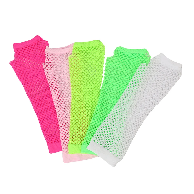 New 1Pair Womens Long Fishnet Net Gloves Fingerless Mesh Gloves Punk Rock Fancy Night Club Party Arm Warmer Gloves Sexy Gloves
