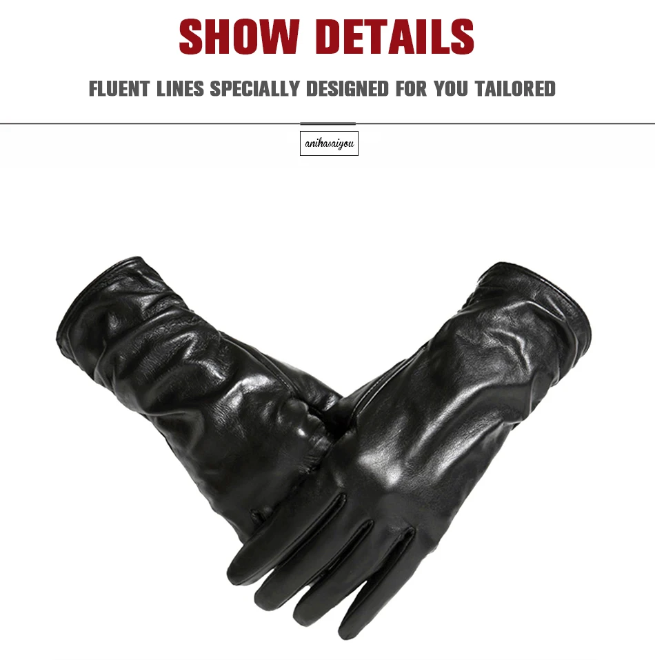 2019 fashion new products winter leather gloves short leather gloves women Wrist tightening design winter leather gloves women