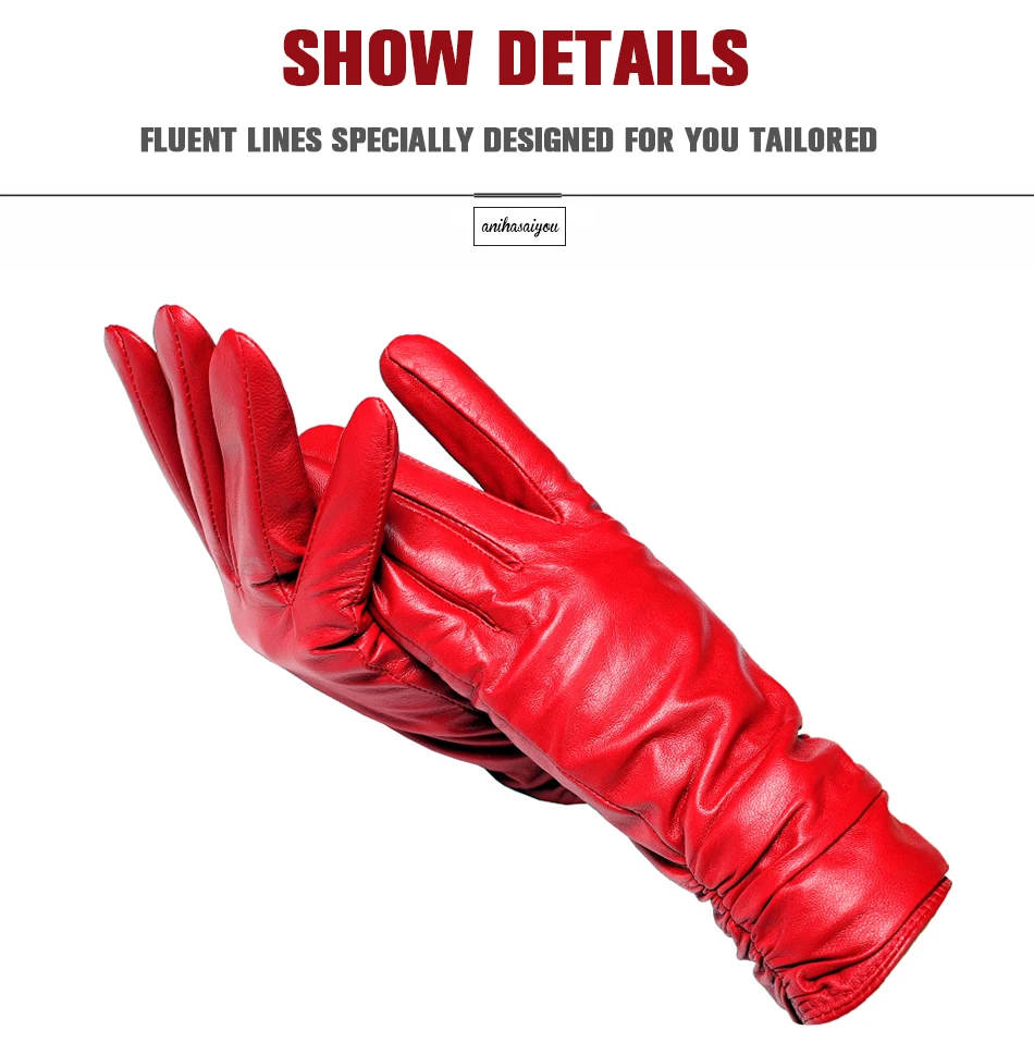 2019 fashion new products winter leather gloves short leather gloves women Wrist tightening design winter leather gloves women