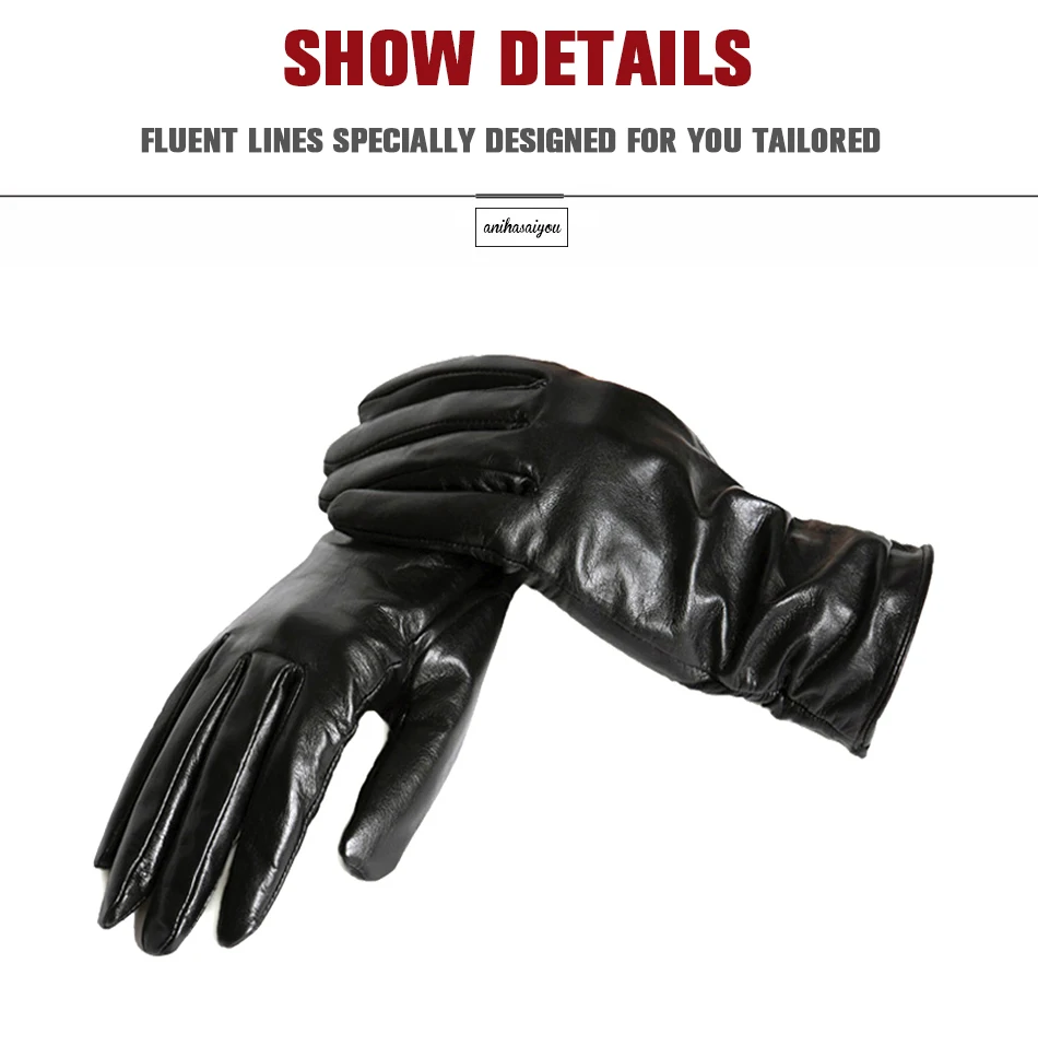 2019 fashion new products winter leather gloves short leather gloves women Wrist tightening design winter leather gloves women