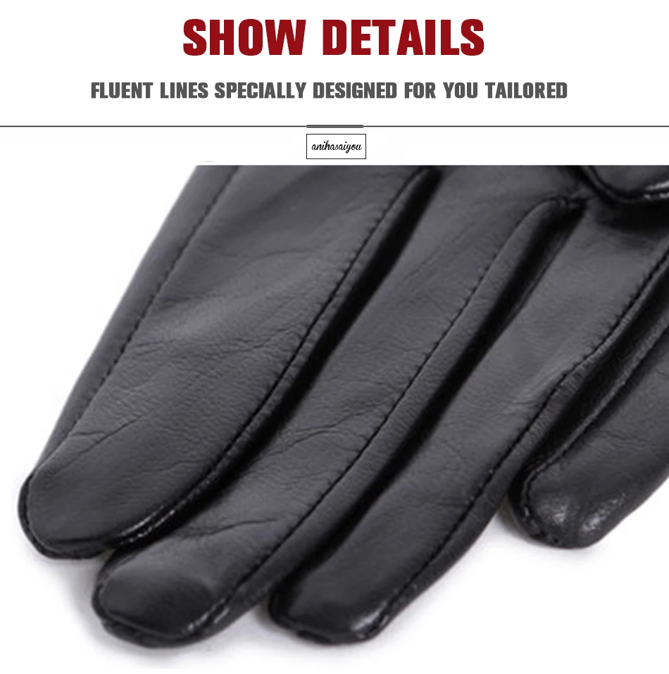 2019 fashion new products winter leather gloves short leather gloves women Wrist tightening design winter leather gloves women