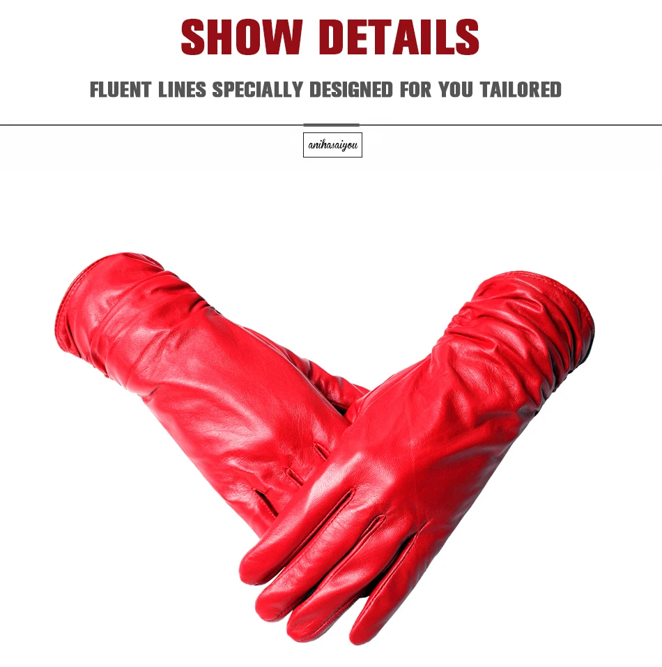 2019 fashion new products winter leather gloves short leather gloves women Wrist tightening design winter leather gloves women