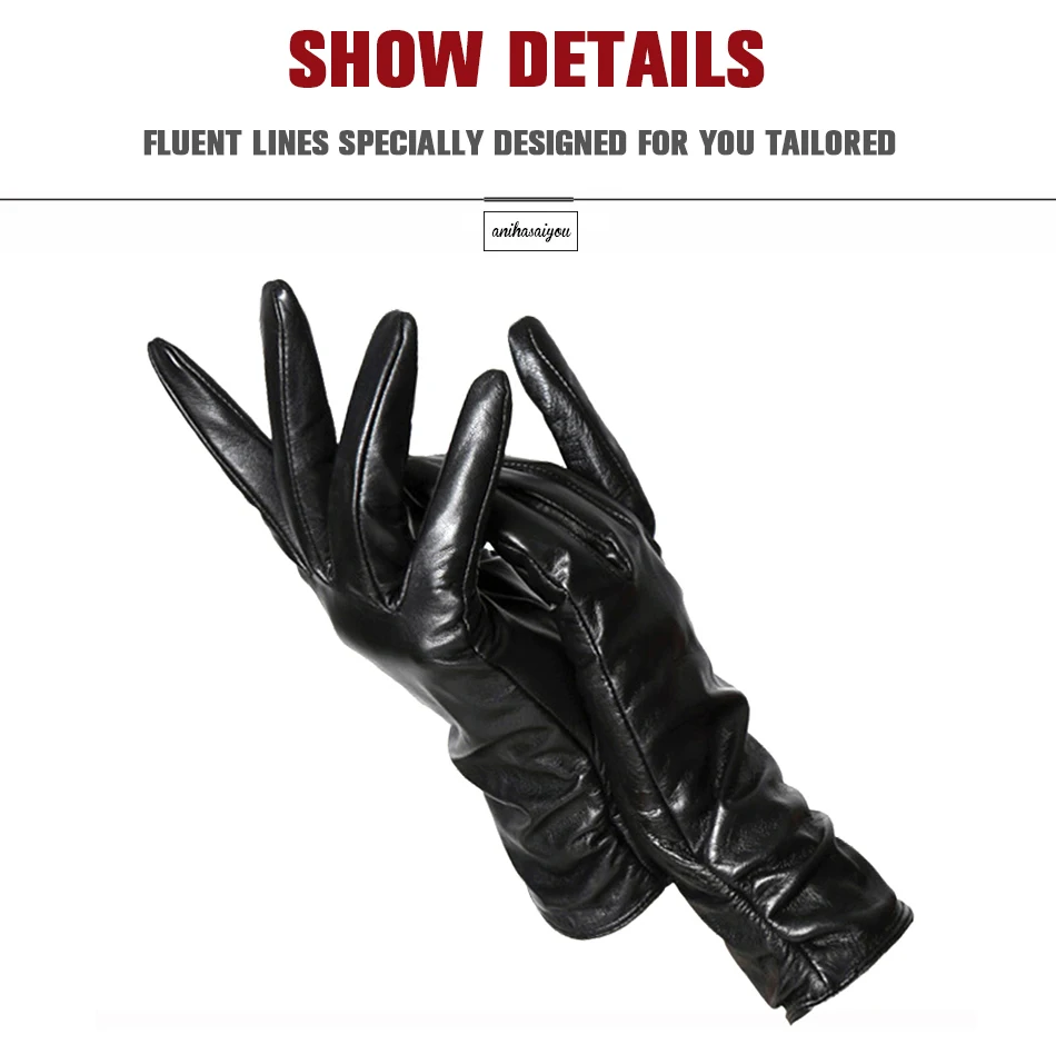 2019 fashion new products winter leather gloves short leather gloves women Wrist tightening design winter leather gloves women