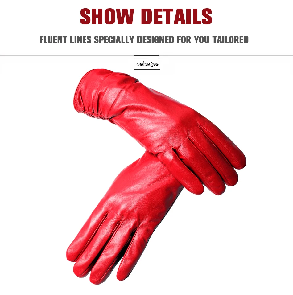 2019 fashion new products winter leather gloves short leather gloves women Wrist tightening design winter leather gloves women