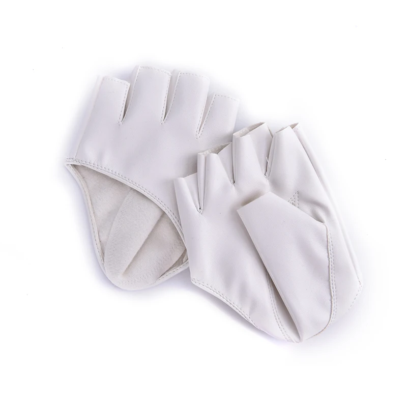 1pair Women Fashion PU Leather Half Finger Gloves Cool Goth Punk Rock Hollow Fingerless Gloves Boy Gloves For Fitness