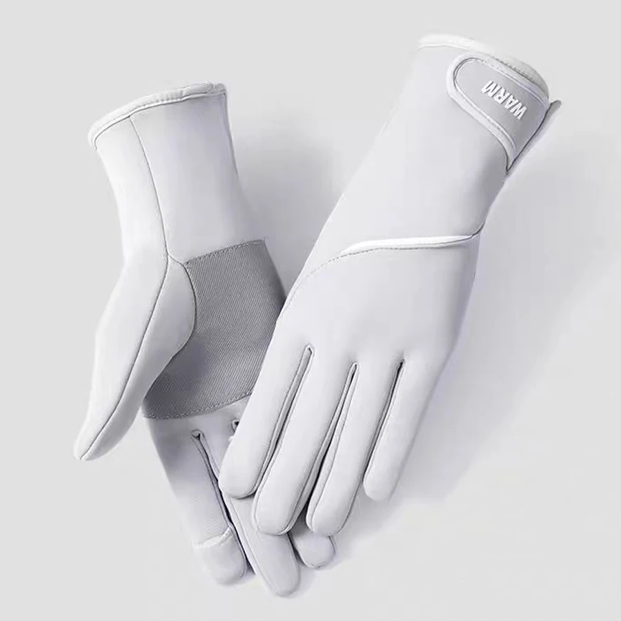 Winter Women's Thermal Gloves Touchscreen Compatible Fleece Lined Full Finger Waterproof Hand Warmer Mitten for Bike Cycling