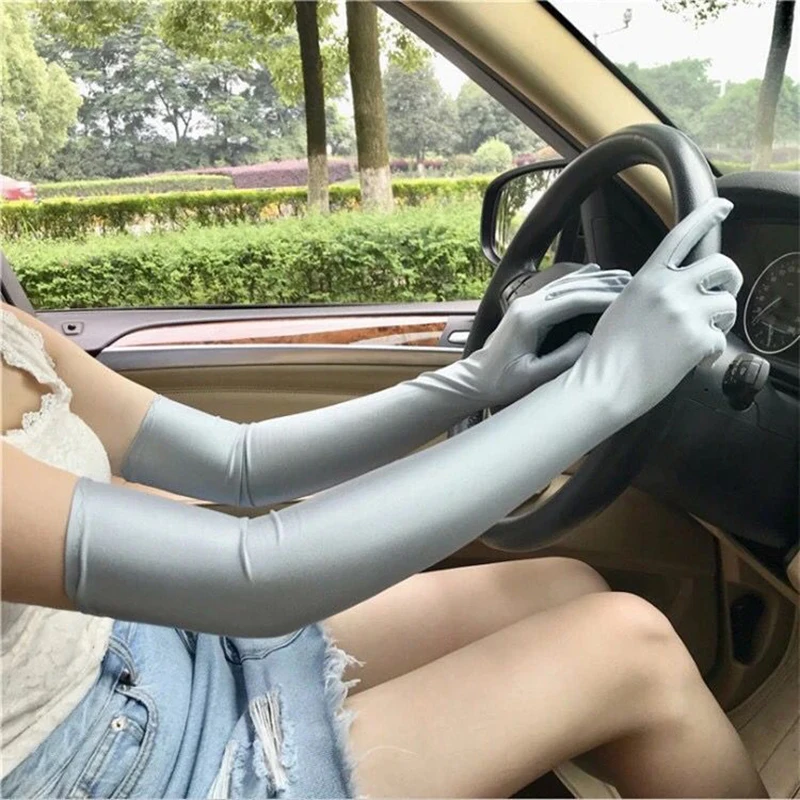 53cm Classic Women Spandex Stretch Long Gloves Drive Sun Protection Etiquette Opera Evening Party Prom Cosplay Costume Gloves
