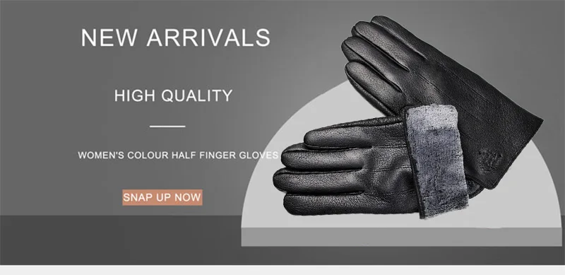Goatskin Deerskin Gloves Men's Leather New Thin Fleece Lining Winter Warmth and Thickening Outdoor Motorcycle Riding and Driving
