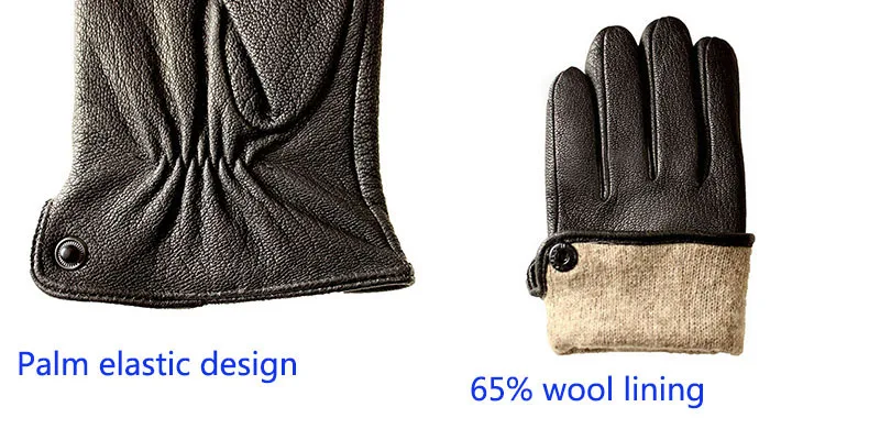 Goatskin Deerskin Gloves Men's Leather New Thin Fleece Lining Winter Warmth and Thickening Outdoor Motorcycle Riding and Driving