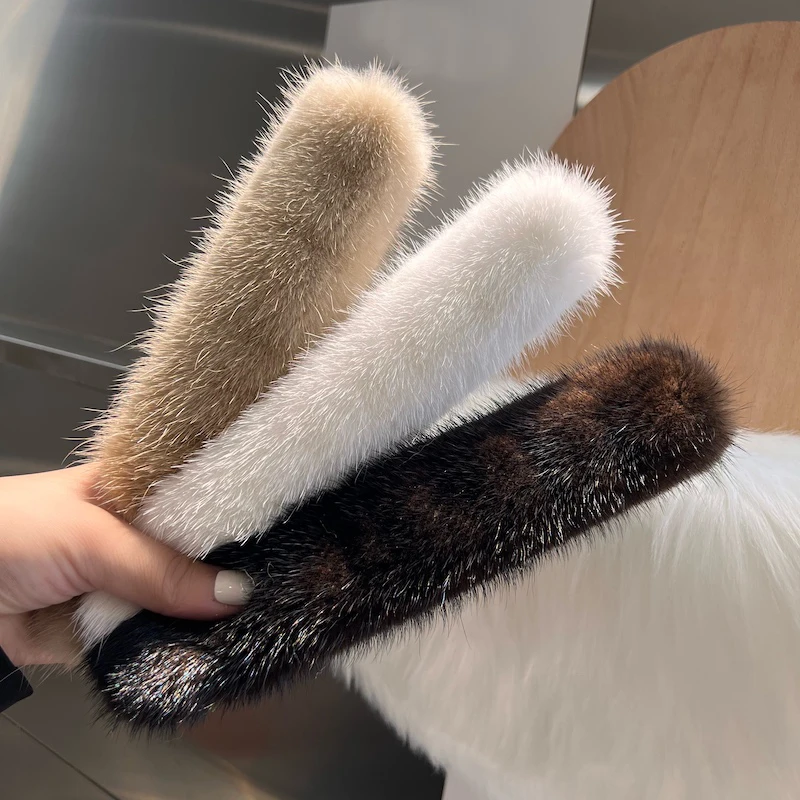 Real Mink Fur Cuffs Sex Hand Arm Warmers Natural Mink Fur Cuffs Wristbands Female Warm Rabbit Hair for Women Manga