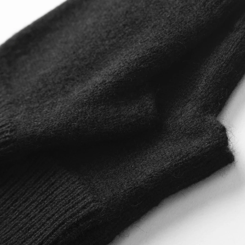 2025 Winter Women 100% Cashmere Mitts 15cm Knitted Fingerless Gloves Y2k Thermal Gloves Semi Finger Lengthen Mittens Arm Warmers