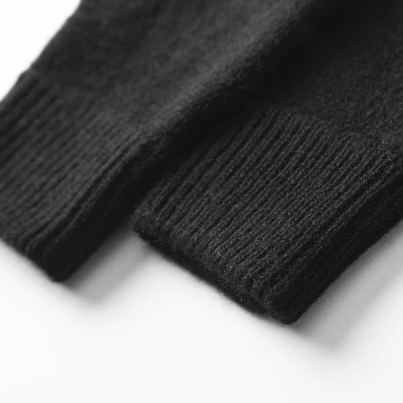 2025 Winter Women 100% Cashmere Mitts 15cm Knitted Fingerless Gloves Y2k Thermal Gloves Semi Finger Lengthen Mittens Arm Warmers