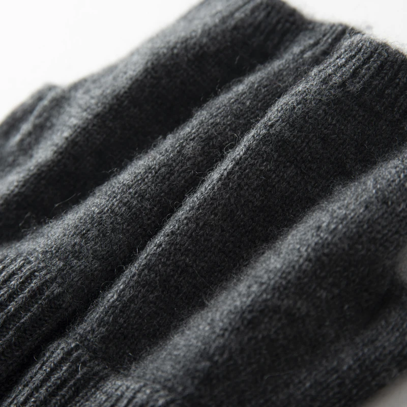 2025 Winter Women 100% Cashmere Mitts 15cm Knitted Fingerless Gloves Y2k Thermal Gloves Semi Finger Lengthen Mittens Arm Warmers