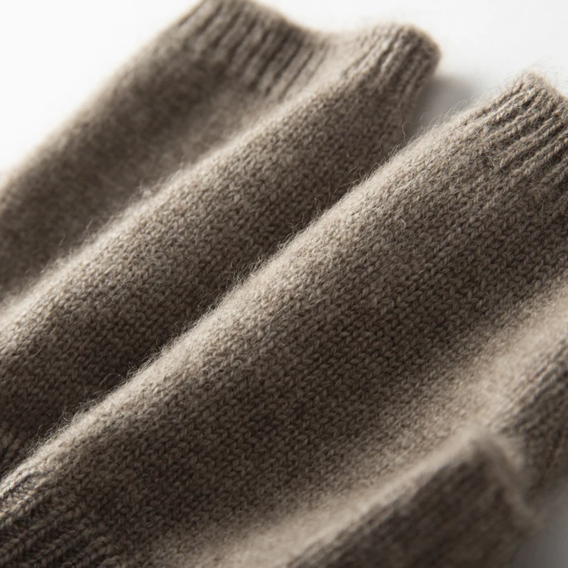 2025 Winter Women 100% Cashmere Mitts 15cm Knitted Fingerless Gloves Y2k Thermal Gloves Semi Finger Lengthen Mittens Arm Warmers