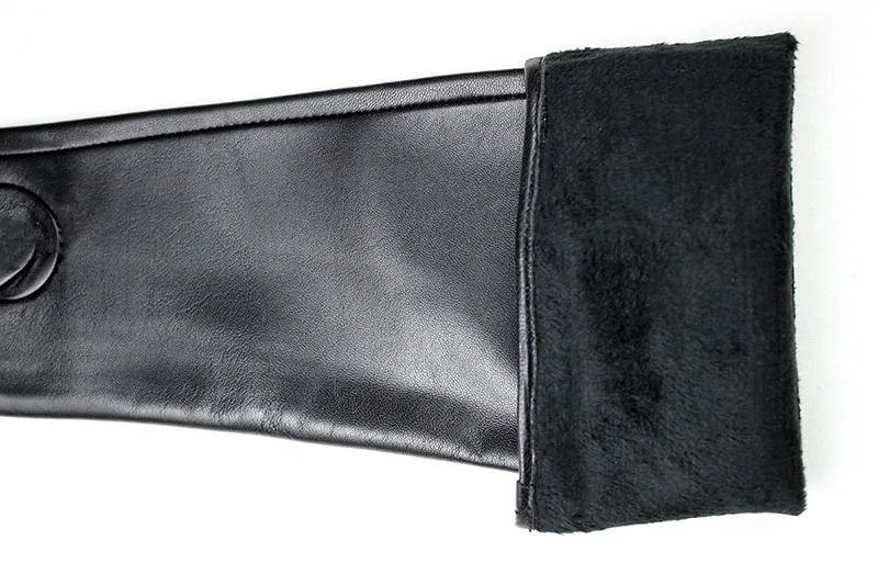 Women's Long Leather Gloves Are Fashionable To Wear With Thin Velvet LIning For Autumn Warmth Sheepskin Half Finger Sleeves
