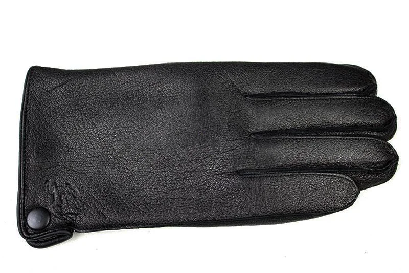 Men's Deer Skin Goat Skin Gloves Fashionable Driver's Autumn and Winter Thick Anti Cold and Warm Motorcycle Riding Gloves