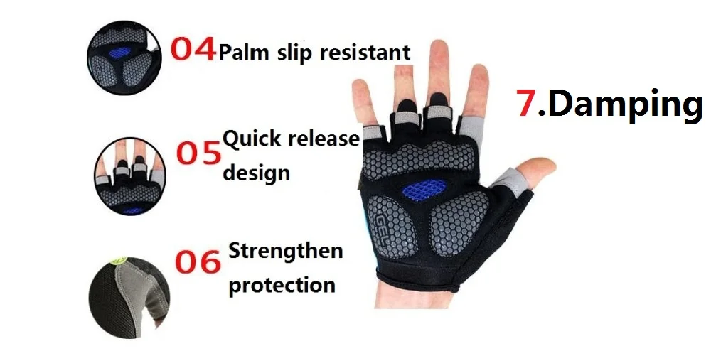 Gym Gloves Fitness Training Fingerless Women Men Bodybuilding Exercise Sports Gloves for Cycling Bicycle Anti Slip Breathable