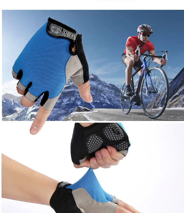 Gym Gloves Fitness Training Fingerless Women Men Bodybuilding Exercise Sports Gloves for Cycling Bicycle Anti Slip Breathable