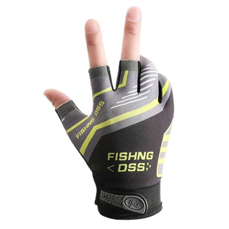Summer Fishing Cycling Gloves Men Three Finger Cut Gloves for Fishing Sun Protection Male Anti-Slip Drive Breathable Thin Gloves