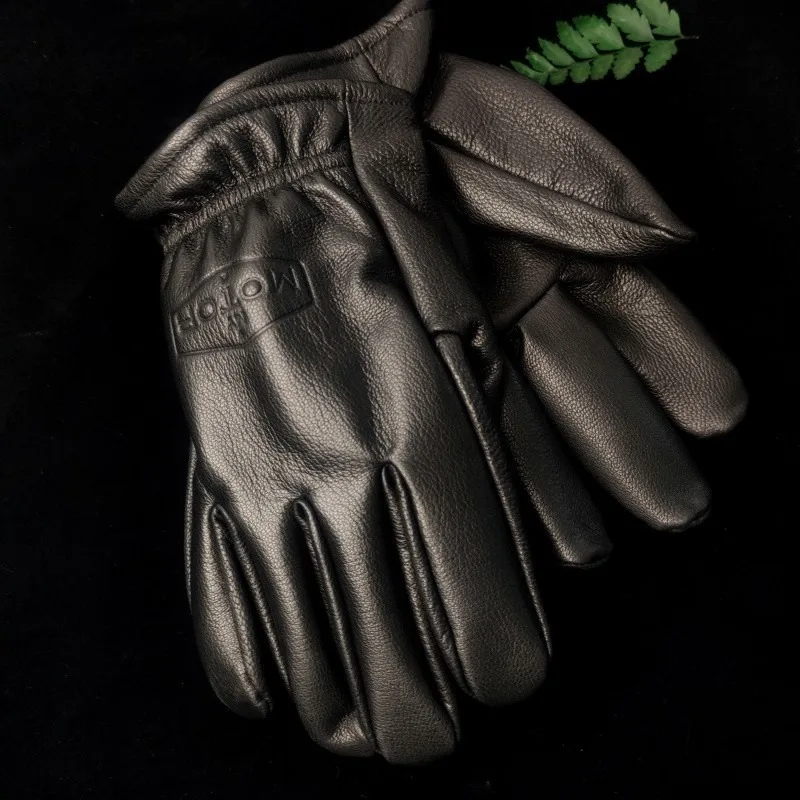 1Pair Retro Gloves High Quality Men Women Gloves First Layer Cowhide Wear-resistant Camping Mittens