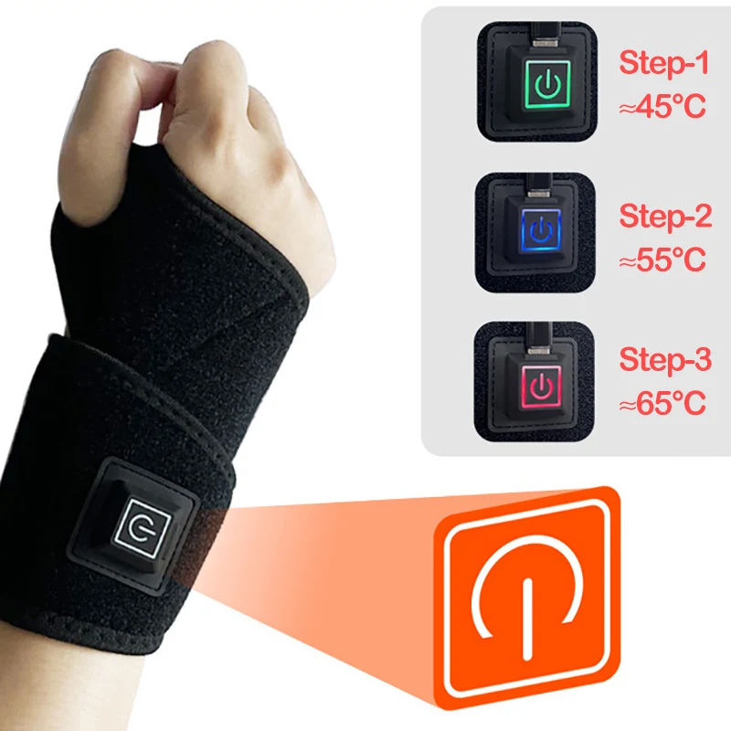 Heating Wrist Protector Sports Protection Breathable Support Sleeve Hand Joint Brace Tool Heat Health Care Device