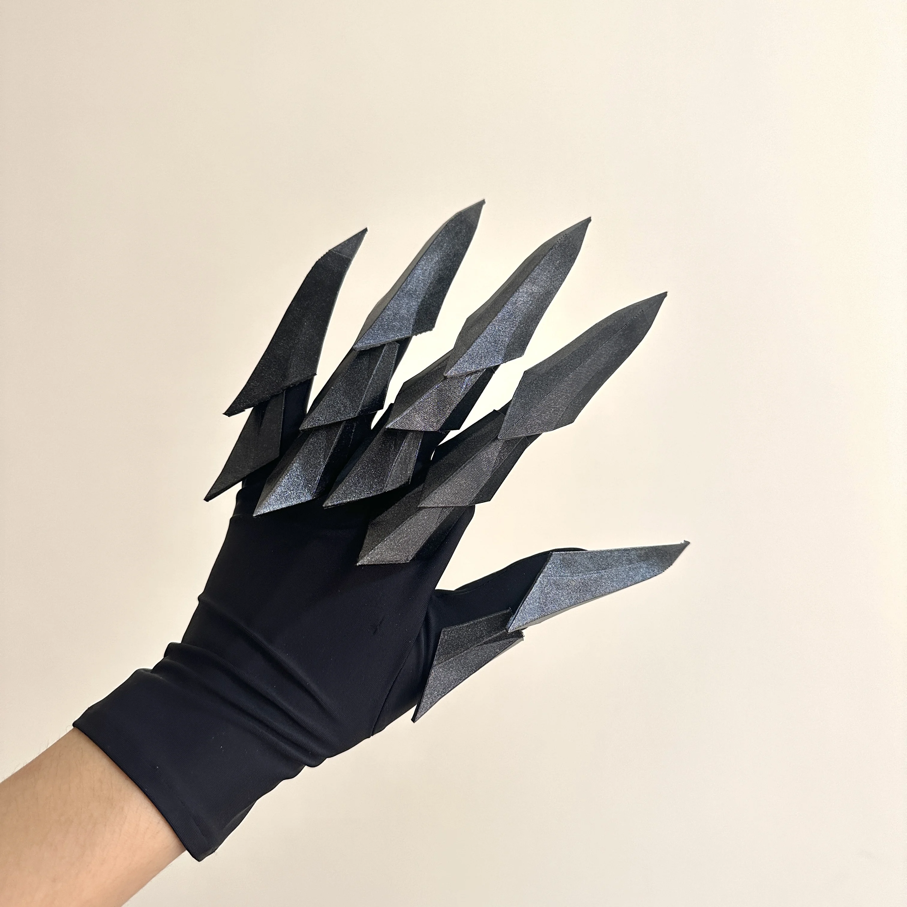 Handmade Gluing Flexible Wearable Hand Armor Unisex Halloween Cosplay Techwear Punk Gloves Movable Mechanical Plastic Claw
