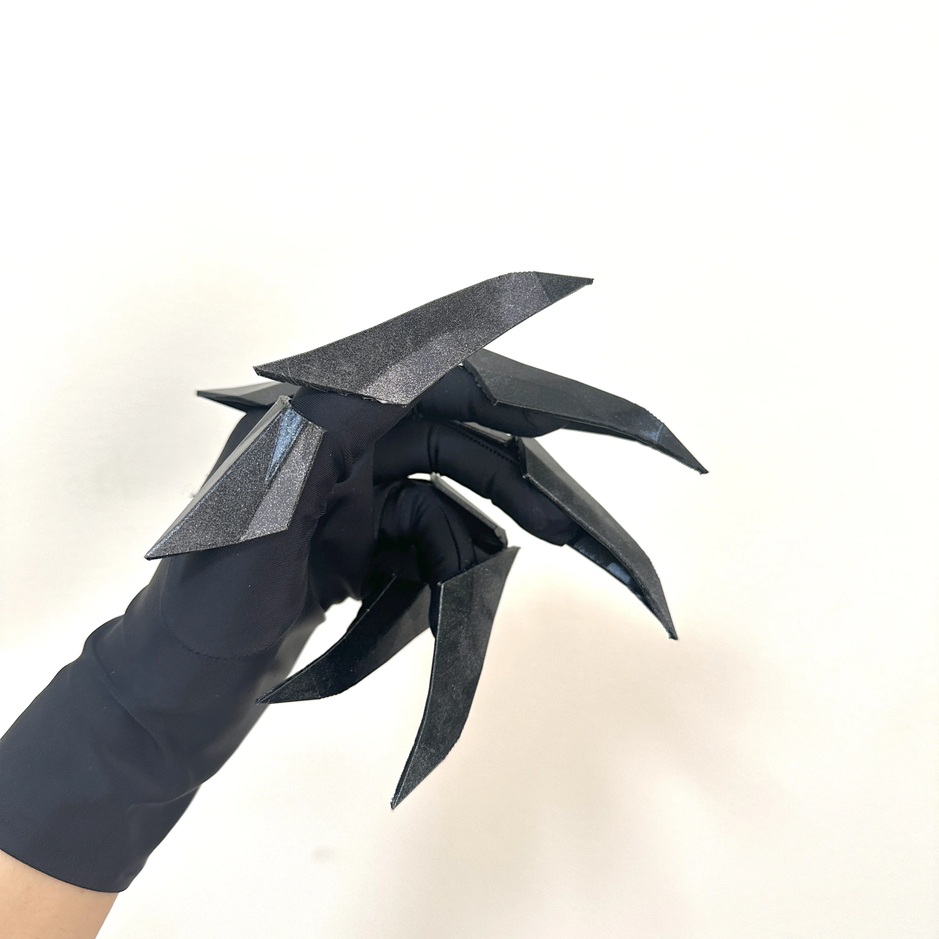 Handmade Gluing Flexible Wearable Hand Armor Unisex Halloween Cosplay Techwear Punk Gloves Movable Mechanical Plastic Claw