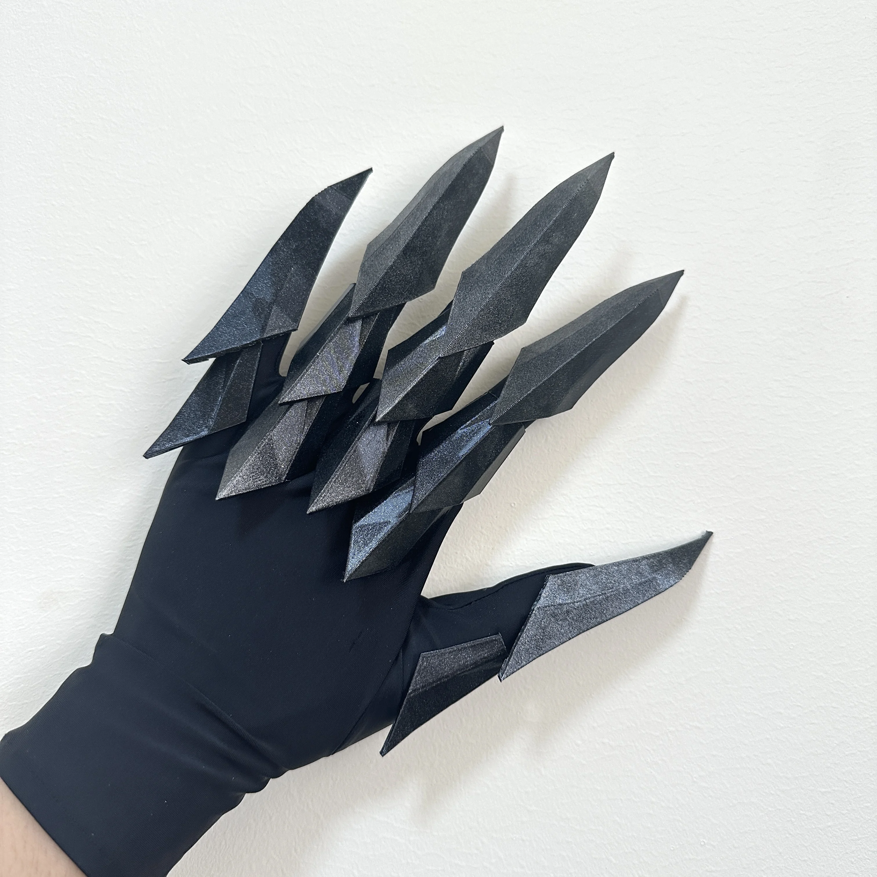 Handmade Gluing Flexible Wearable Hand Armor Unisex Halloween Cosplay Techwear Punk Gloves Movable Mechanical Plastic Claw