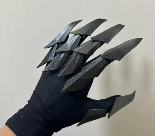 Handmade Gluing Flexible Wearable Hand Armor Unisex Halloween Cosplay Techwear Punk Gloves Movable Mechanical Plastic Claw