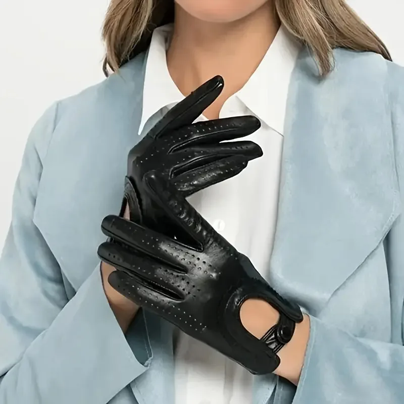 Women's Genuine Sheepskin Gloves Outdoor Riding Breathable Comfortable Motorcycle Gloves Fashion Casual Warm Gloves