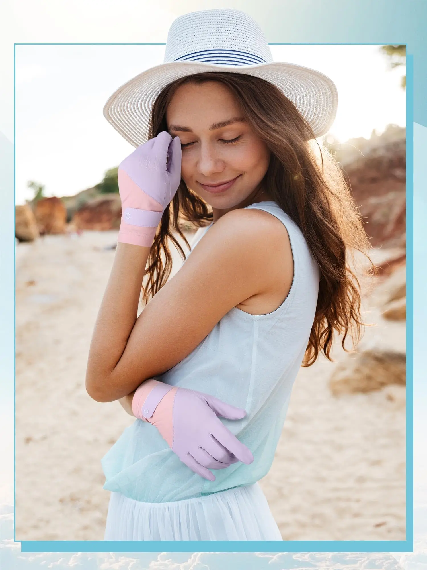 Summer Gloves Breathable Women Thin Ice Silk Cycling Driving Gloves Touch Screen Quick Dry Sunscreen Non-slip Riding Gloves