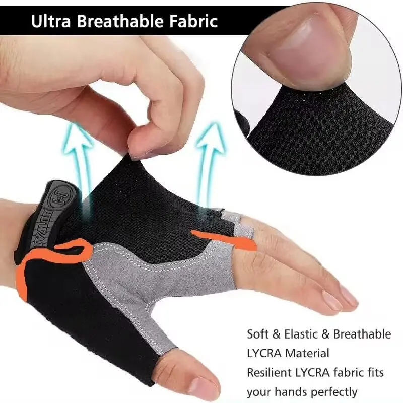 Men's Breathable Anti-slip Cycling Bicycle Gloves Half Finger Women's Gym Mitten Fitness Sport Training Fitness Gloves