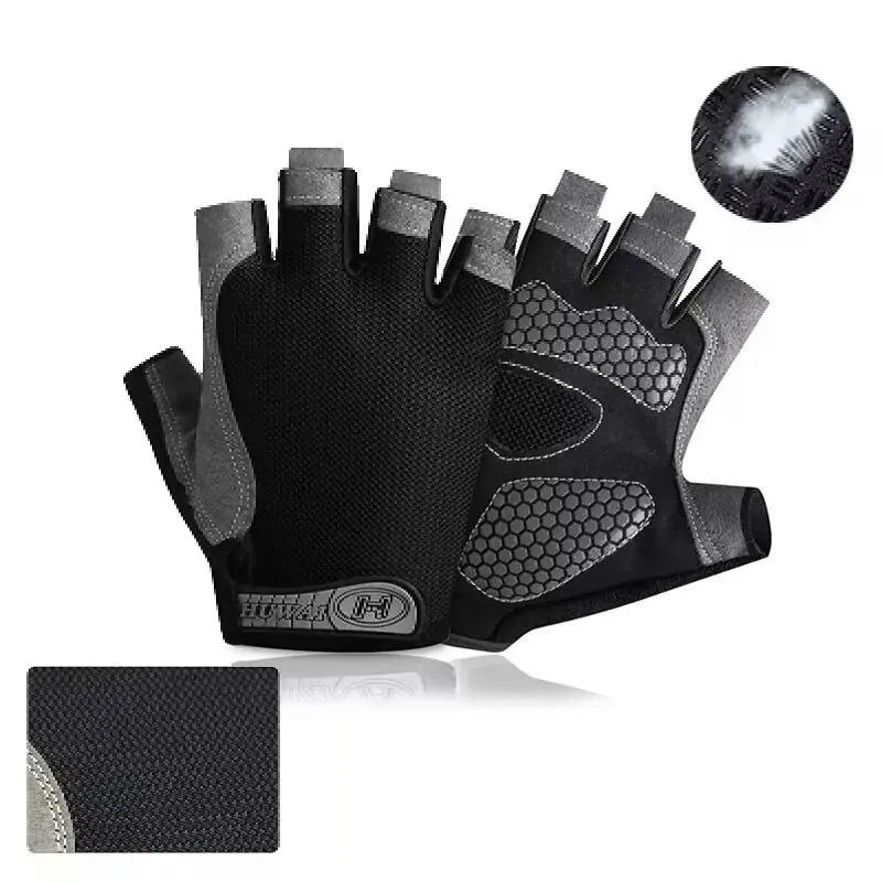 Men's Breathable Anti-slip Cycling Bicycle Gloves Half Finger Women's Gym Mitten Fitness Sport Training Fitness Gloves