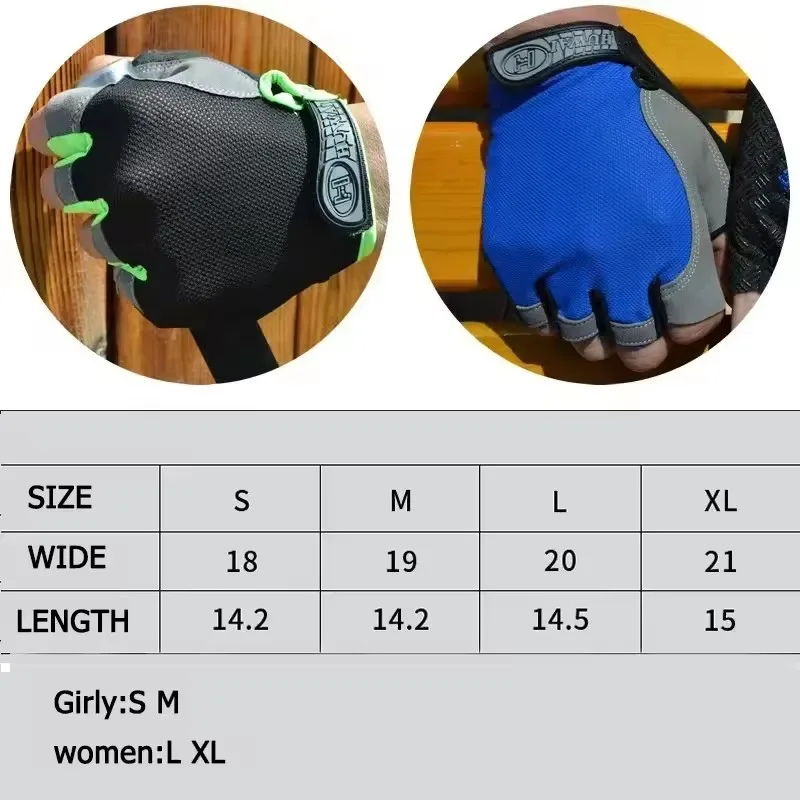 Men's Breathable Anti-slip Cycling Bicycle Gloves Half Finger Women's Gym Mitten Fitness Sport Training Fitness Gloves